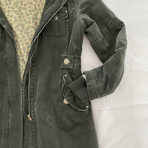 Embroidered Winter Jacket with Removable Fur Trim Hood By Identity Size S/M - Picture 3 of 13